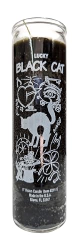 Lucky Black Cat Black Candle