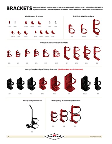 Amerex 818 Steel Fire Extinguisher Bracket (Red) #TOP3