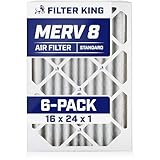 Filter King 16x24x1 Air Filter (MERV 8) (6-Pack) Dust &...
