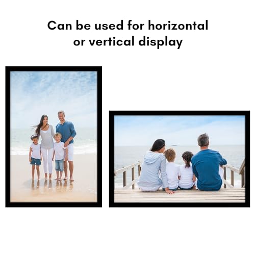 Americanflat 10x15 Picture Frame with Polished Plexiglass - Streamline Collection - Thin Border Picture Frame for Wall Display - Hanging Hardware Included - Black