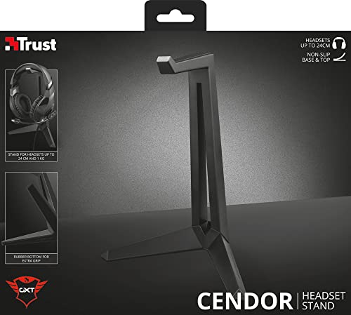 Trust GXT 260 Cendor Supporto Universale per Cuffie, per Riporre in Sicurezza Le Cuffie Gaming, Nero