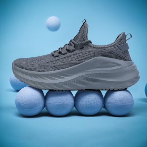 Image of Pozvnn Mens Walking Shoes Fashion Tennis Walking Slip on Sneakers Casual Gym Workout Lightweight Comfortable Trainers