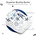 Love's cabin Quilts for Queen Coastal White Bedspreads Bedding Set - Summer Beach Nautical Quilt Lightweight Bedspread - Reversible Bedding Coverlet for All Season - 3 Piece (1 Quilt, 2 Pillow Shams)