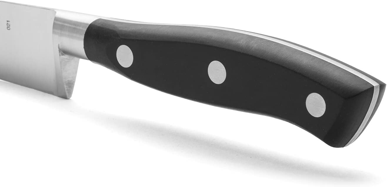 Arcos Forged Chef Knife 6 Inch Stainless Steel. Multi-use Professional Cooking Knife for Cutting Meat and Vegetables. Ergonomic Polyoxymethylene Handle and 150mm Blade. Series Riviera. Color Black