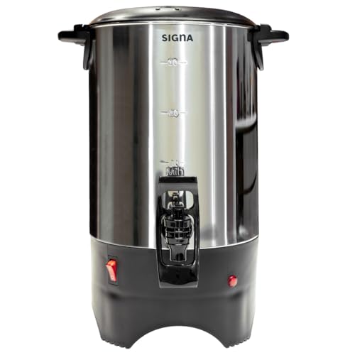 Catálogo para Comprar On-line Percoladoras - los más vendidos. 46 SIGNA Cafetera De Urna De 40 Tazas Acero Inoxidable 1000W De Potencia Para Rápido Calentamiento Dispensador De Bebidas Calientes Sistema para Servir con Una Mano