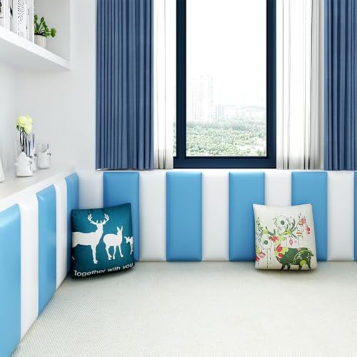 Panneau mural 3D bleu pour tête de lit rembourrée King Size