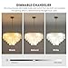 NOXARTE Capiz Shell Chandelier, 7 Lights Round Coastal Chandeliers, Pendant Lighting Fixtures with Seashell Shade, Gold Shell Chandelier Light for Bedroom Living Room Dining Room(24 inch)