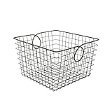 Spectrum Teardrop Wire Large Basket (Industrial Gray) - Storage Bin & Décor for Bathroom, Closet, Pantry, Under Sink, Toy, Shelf, Kitchen, & Nursery Organization