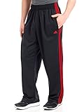 adidas Performance Men's 3-Stripe Pant, Black/Light Scarlet/Light Scarlet, X-Large