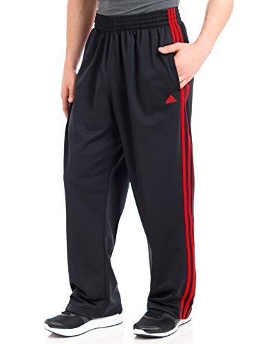 adidas Performance Men's 3-Stripe Pant, Black/Light Scarlet/Light Scarlet, X-Large