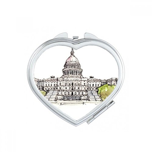 Miroir de poche compact Westminster Abbey un mignon petit cadeau de forme cœur multicolor - 2