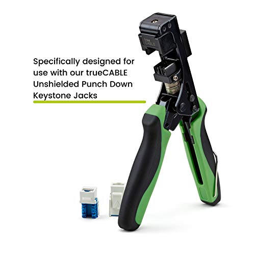 Image of TRUE CABLE 90 Degree RJ45 Keystone Jack Termination Tool, Cat5e /Cat6 /Cat6A UTP Ethernet Cable EZ Termination Punch Down for trueCABLE Unshielded Keystone Jacks