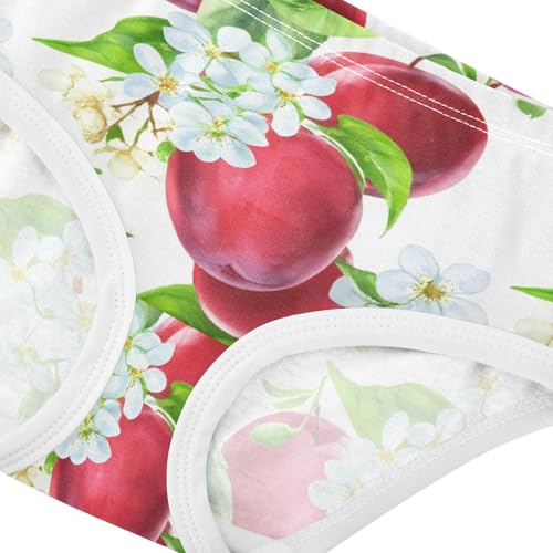 Florals Toddler Underwear Floral 2t Cotton Panties Little Girl Red Plums Fruits White Floral Undies Kids Briefs4