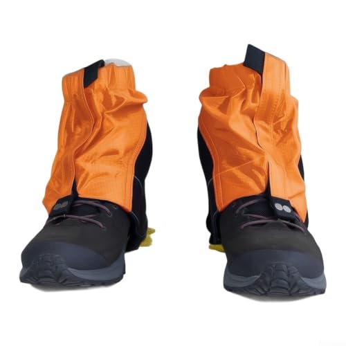 Hiking Gaiters Waterproof 20D Silicone Nylon Leg Covers for Snow Mud Sand - Breathable Outdoor Walking Protection 20cm Green(Orange 20cm)