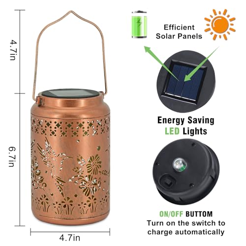 Birthday Gifts for Women Men, Garden Decor Hummingbird Solar Lanterns Outdoor Waterproof, Teacher Appreciation Gifts, Graduation Gifts, Mother Day Gifts for Mom by QPPDER - Used condition - Image 8