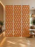 WoodTuct Teak Tone Hanging Room Divider Panels, Set of 12