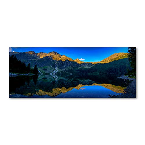 Crédence de cuisine verre trempé 125x50 fond de hotte bleu paysage Tulup