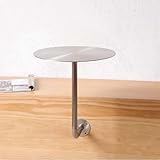 KKTX Mesa Auxiliar Redonda De Acero Inoxidable Montada En La Pared para Cafeterías, Bares De Cócteles, Comedores Comerciales Y Tiendas De PostresSilver,40cm