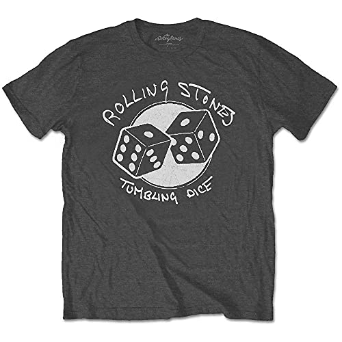 The Rolling Stones T Shirt Tumbling Dice Band Logo Official Charcoal Grey M
