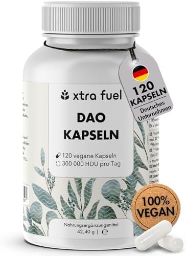 DAO Kapseln 120 Stück (hochdosiert) - 300.000 HDU pro Tagesdosis | DAO Enzym aus Erbsenprotein - vegane & laborgeprüfte Diaminoxidase