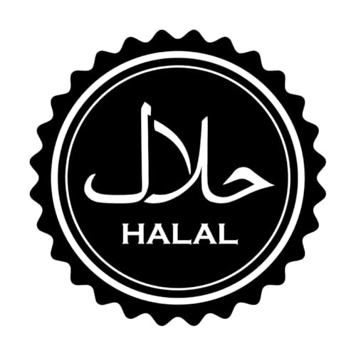 Adesivi murali con logo del negozio di alimentari islamico, religione, cibo halal, 36x36cm, non cadrà, piccolo, nero