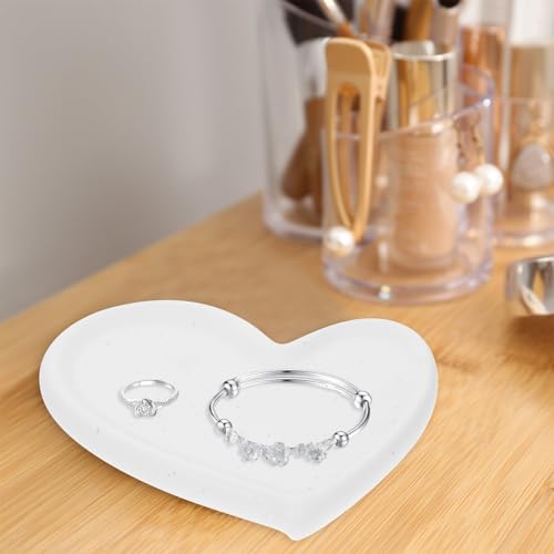 Plateau à Bijoux Cœur en Céramique Blanche, Rangement Décoratif Élégant – vue 5