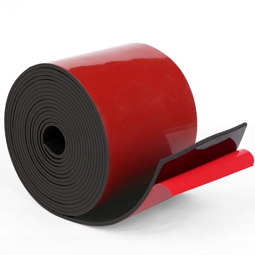 Adhesive solid neoprene rubber strips, 5" wide x 120" long
