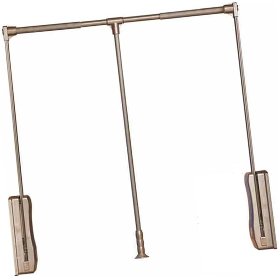 Adjustable Heavy Duty Pull Down Clothes Rail - Side Mounted Closet Rod for Efficient Storage, 550-700mm Space-Saving Organizer in Stylish Silver Finish