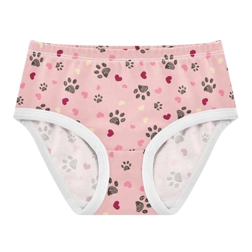 Girls' Underwear Dog Paw Print Cotton Stretch Comfort Toddler Panties