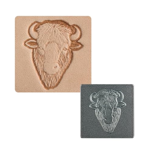 Tandy Leather Craftool Metal Stamp Head Buffalo Head - Adds Bold Western Style Designs to Wallets, Belts, and Holsters - Produces Crisp Embossed Artwork for Veg Tan Leather Projects - 0.75 x 1 in