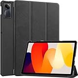 Capa Smart Case Compatível Para REDMI Pad SE 11'' 2023 -Preto Leve, PU de qualidade,Anti-impressões digitais,Resistente a arranhões (Observação:Não serve para REDMI PAD 10.6'')