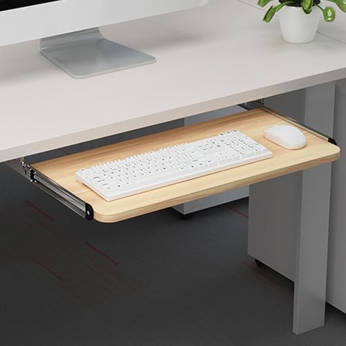 Unikicool Bandeja para Teclado Debajo del Escritorio,Bandeja De Teclado,Soporte Teclado Ordenador,Soporte Teclado Ordenador Bajo Mesa,Bandeja Deslizante para Teclado Y RatóN,Altura Ajustable