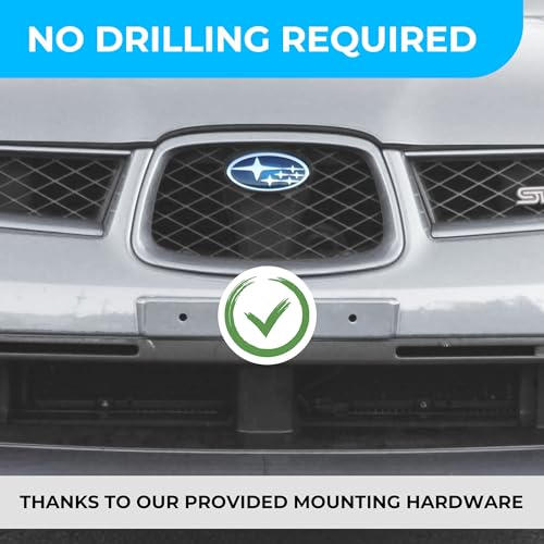 License Plate Mounting Bracket Round Hole Adapter Kit for Subaru - Plate Holder Set w 2 Adapters, 8 Screw Bolts & Wrench Kit, License Tag Mounting Kit, Plate Holders, Car & Truck Accessories