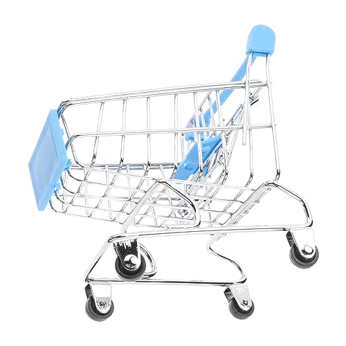 Yardwe Mini Carrito De Compras Toy De Carrito De Compras Azul