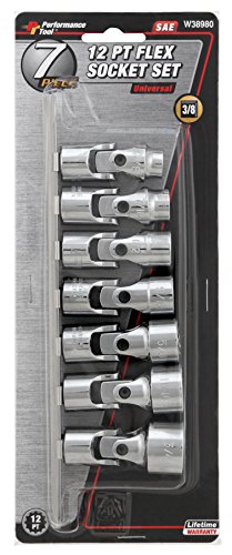 Performance Tool W38980 3/8" Drive Sae 7 Piece Flex Socket Set #TOP1