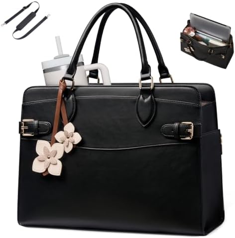 LOVEVOOK Handtasche Damen, 15,6 Zoll Laptoptasche Arbeitstasche Elegant | Schultertasche Shopper Uni Tasche Groß, PU Leder Tote Bag Aktentasche Lehrertasche für Business Schule Bür