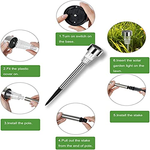 Suhui 12 Pack Super Bright Solar Lights Outdoor Pathway,Solar Landscape Path Light Stainless Steel,Solar Auto On/Off,Led Garden Light Solar Garden Backyard Lawn Driveway (Cool White) Hj-002D #TOP5