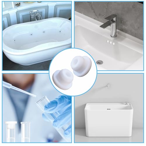 Image of 12 PCS Bathtub Jet Covers Silicone Hole Plug White Tube Plugs Waterproof Bathtub Plug Fit for 17mm Bathtub Hole