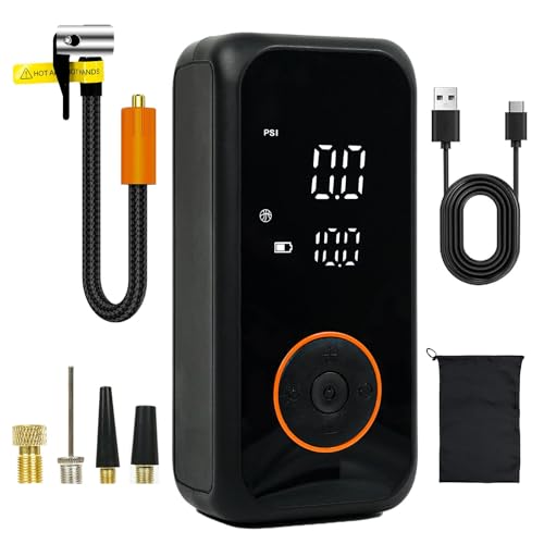 Tire Inflator Portable Air Compressor,150PSI Cordless Air Pump for Car Tires,Tire Inflators with Digital Pressure Gauge LED Light and Auto Shut-Off,Portable Tire Pump for Car,Bike,Motorcycle,Balls