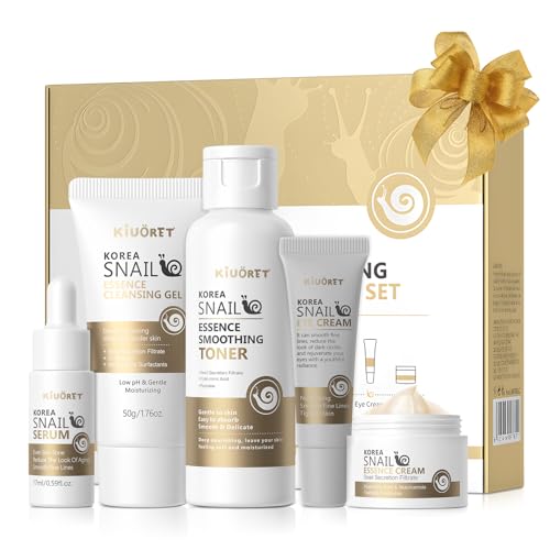 Snail Skin Care Set with Red Ginseng - 5PCS Korean Skin Care Set ...