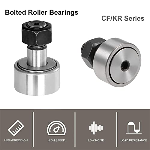 Hipicco Cam Follower Needle Roller Bearing, Cf6/Kr16 16Mm Roller Diameter Stud Type Track Cam Followers For Machine Tool Guide Rail And 3D Printers 4Pcs #TOP2