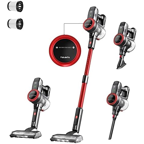 FABULETTA Cordless Stick Vacuum Cleaner - 6 in 1 Lightweight Stick Vacuum with 24Kpa Powerful Suction 250W Brushless Motor, Max 45 Min Runtime, for Pet Hair Carpet Hard Floor, Led Display Cover