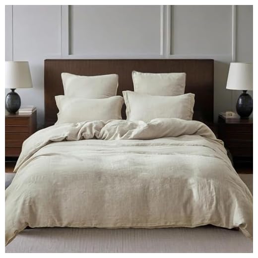 Simple&Opulence 100% Linen Duvet Cover Set, Natural French Flax Duvet Cover Twin Size, Breathable Soft Comfy Linen Bedding Comforter Cover with 1 Pillowcase (68"x86")