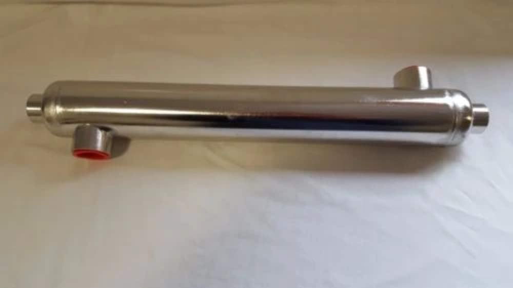 210k BTU Titanium Tube and Shell Heat Exchanger for Saltwater Pools/Spas os