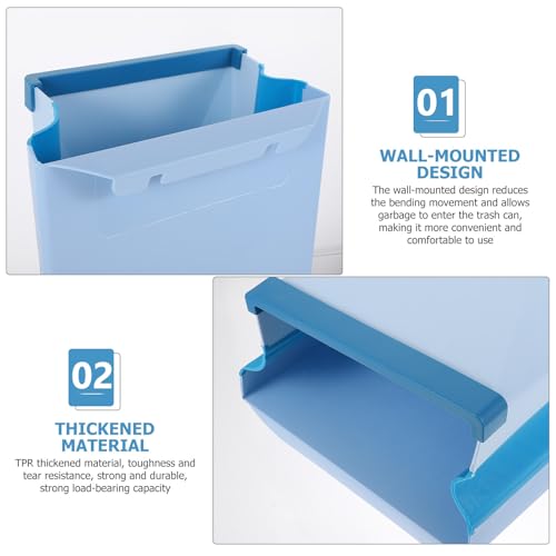 Caneca de basura plegable de pared para cocina azul miniatura 3
