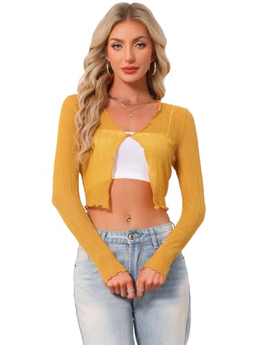 Image of Allegra K Women Sheer Shrug Mesh Textured Bolero Shrugs for Evening