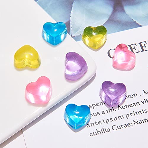Ipotkitt 40Pcs/Set Transparent Heart Resin Cabochons Love Slime Charms For Diy Scrapbooking Phone Embellishments Jewelry Making Accessories - 14X16Mm #TOP4