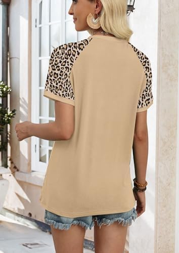 WIHOLL Womens Summer Tops Color Block Short Sleeve Raglan Shirts Spring Fashion Clothes Vacation Outfits — 사진 5