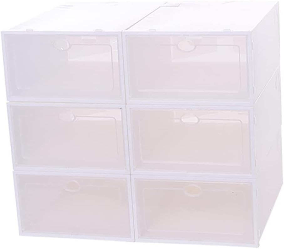 Holibanna 6pcs Shoe Storage Box Shoe Rack Stackable Plastic Container Organizing Boxes for Spaces