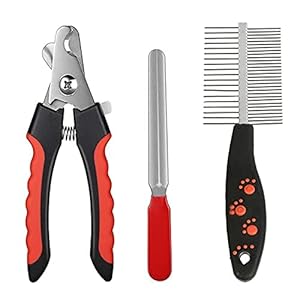 Black Apple dog grooming kit- Nail Cutter+ Double Sided Comb With Stainless Steel Needles